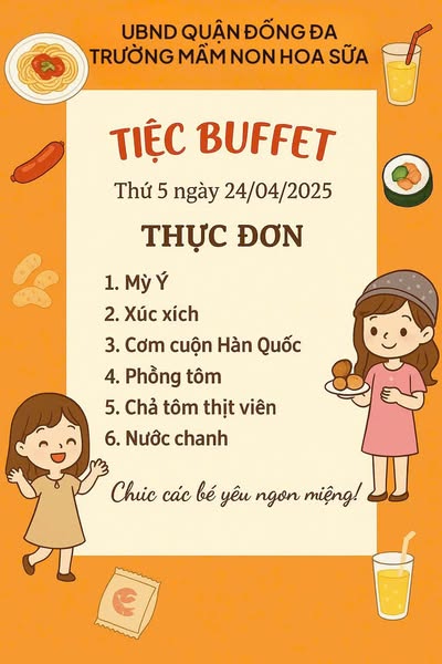 LIÊN HOAN BUFFET CHÀO MỪNG NGÀY 30/4 TẠI TRƯỜNG MẦM NON HOA SỮA🎉🎉🎉