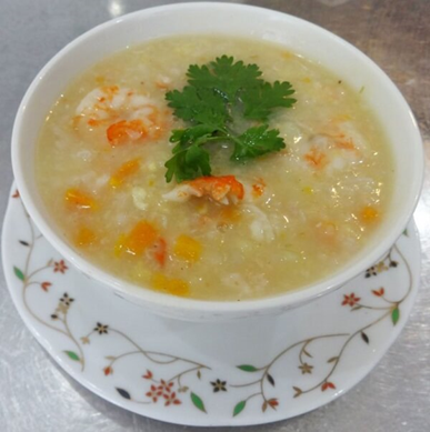 Cháo tôm thịt.